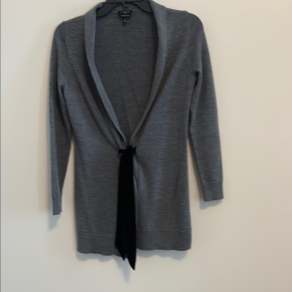 Talbots Gray Open-Front Cardigan